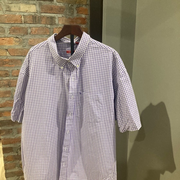 Izod Men's Purple Checkered Button Down Shirt - Picture 1 of 2